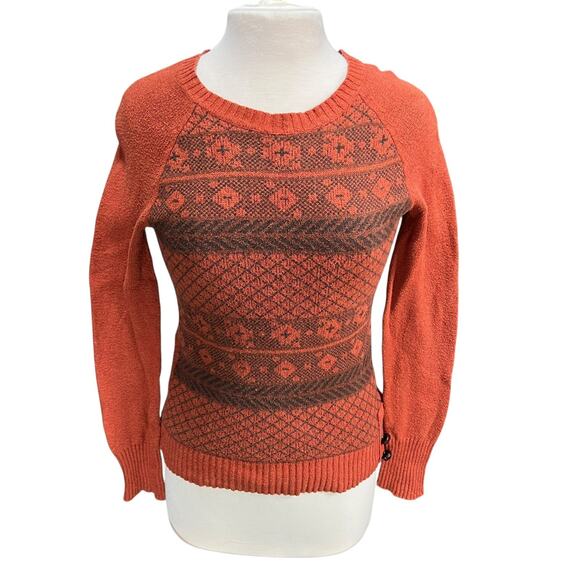 PRANA Womens Ramona Sweater Size S Boho Cottage Cozy Raglan Pullover Buttons - Picture 1 of 13